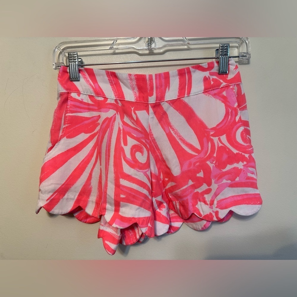Lilly Pulitzer Dahlia Scallop Shorts In Sun Ray Shimmy Size XS Beach Resort wear
